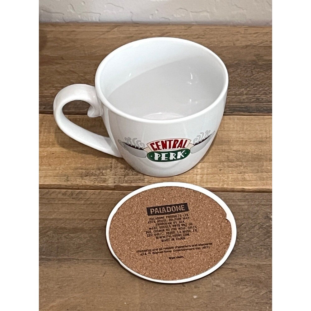 Friends Central Perk Cappuccino Mug with Lid White Ceramic Coffee Tea Cup 10oz - Picture 3 of 5
